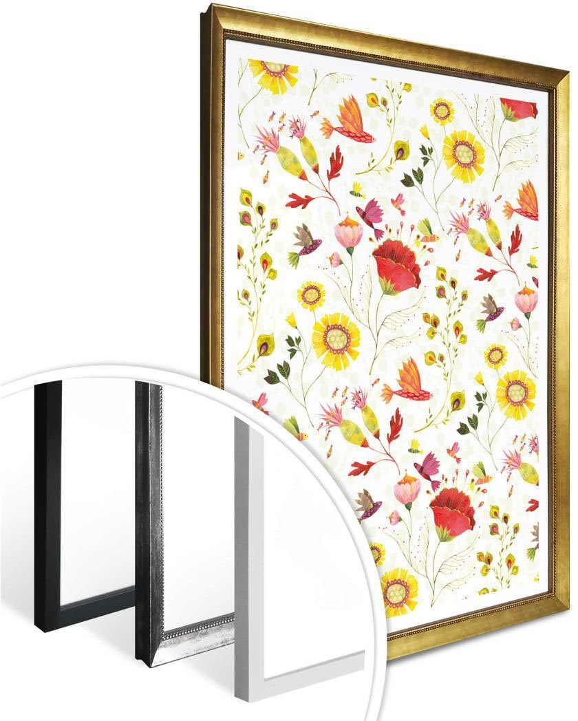 Bild, Märchen Blumen, Pflanzen Wall-Art St), Poster (1 Wandposter Wandbild, Wandbilder Poster, Florale