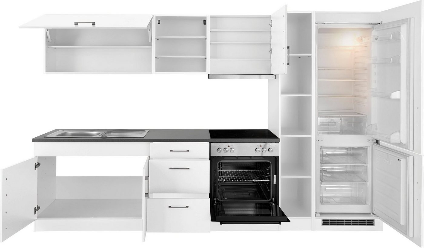 HELD MÖBEL Küchenzeile »Paris«, mit E-Geräten, Breite 300 cm, mit großer Kühl-Gefrierkombination-kaufen