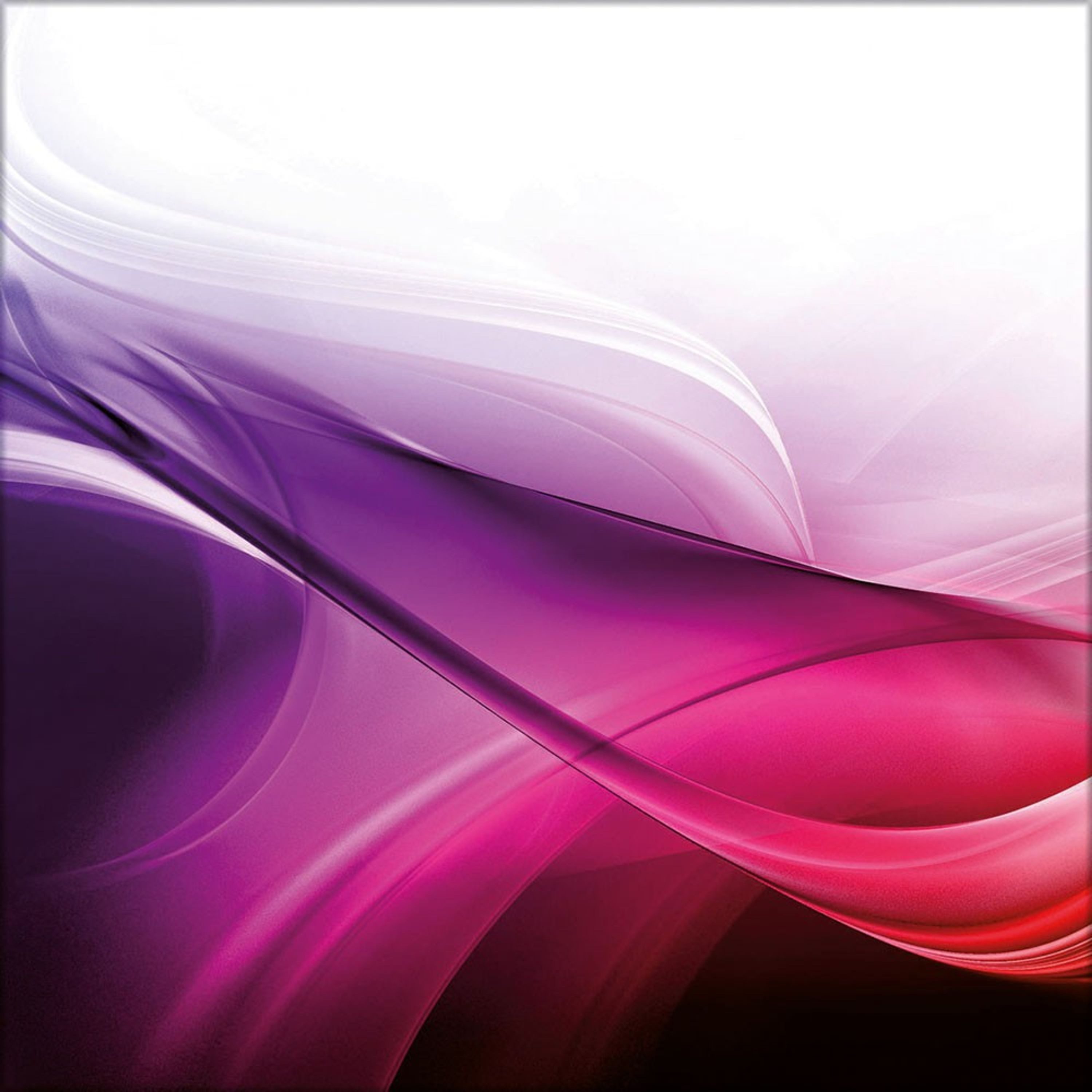 artissimo Glasbild Bild aus Glas 30x30 cm / Wandbild quadratisch bunt, Abstrakte Kunst: Fließende Welle in Lila und Pink