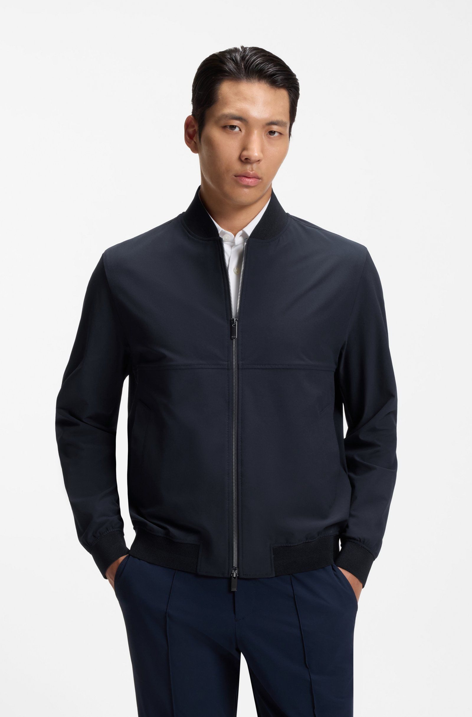 BOSS Blouson Hanry aus Stretch-Gewebe (1-St)