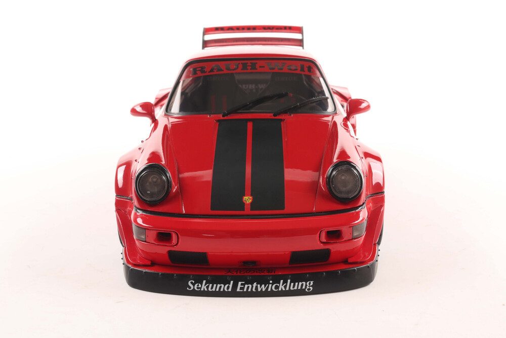 Solido Modellauto Porsche 964 RWB RAUH-Welt Taikano Kaishin Body Kit 2024 rot, Maßstab 1:18