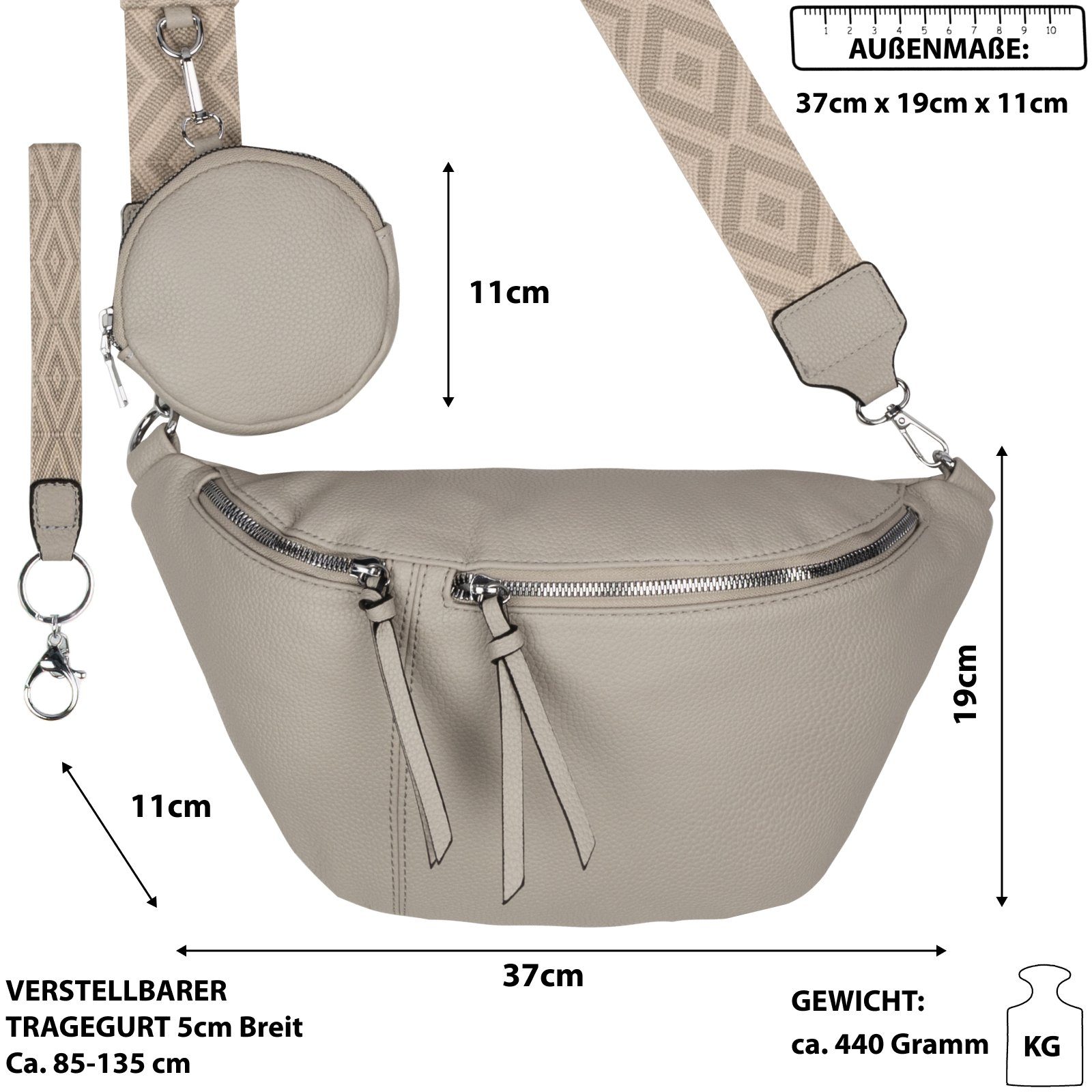 EAAKIE Gürteltasche Bauchtasche Umhängetasche Crossbody-Bag Kunstleder günstig online kaufen