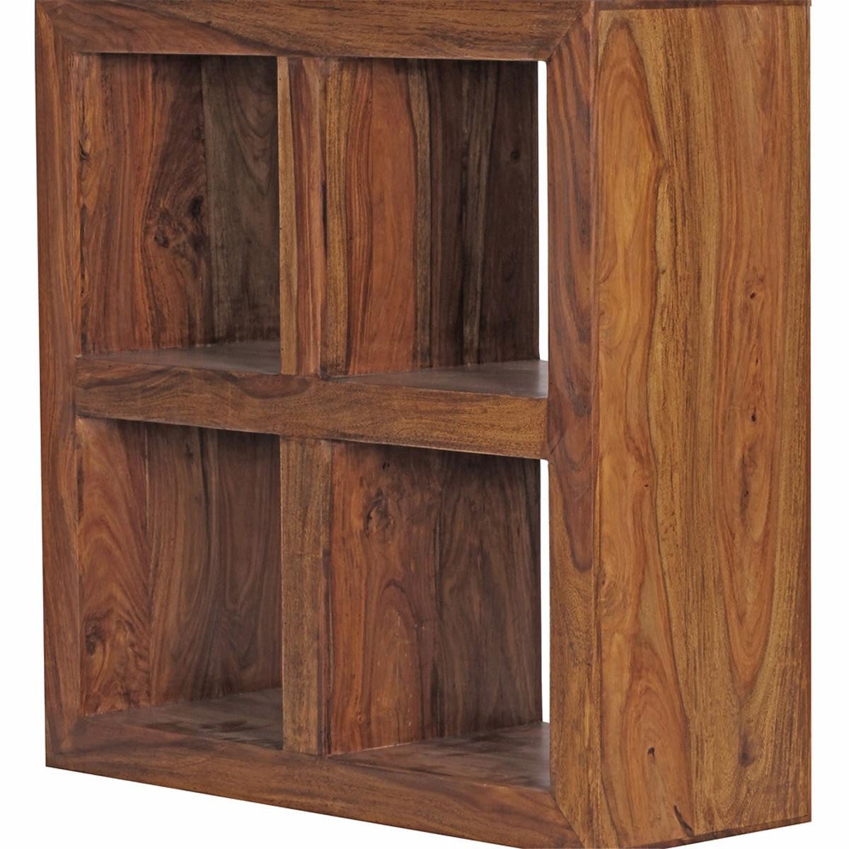 Lomadox Regal, braun, Massivholz, Landhaus-Stil, 82/82/34 cm