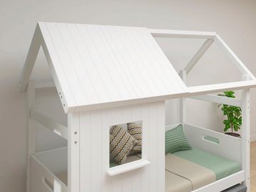 Thuka Hausbett Thuka Nordic, Kinderbett im Skandinavisches Design, incl Rollrost, Fenster im Dach
