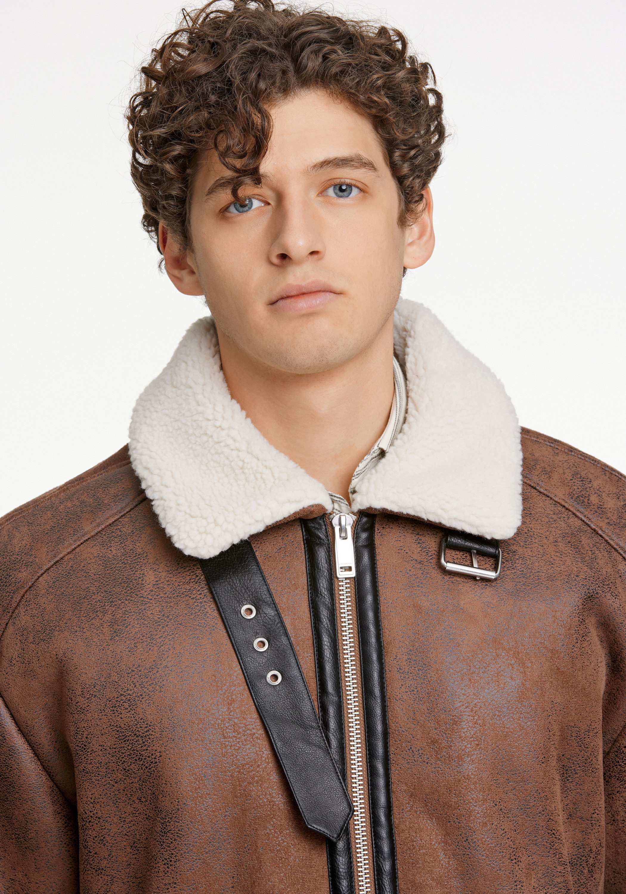 LINDBERGH Fellimitatjacke Casual Jacke Oversize Fit