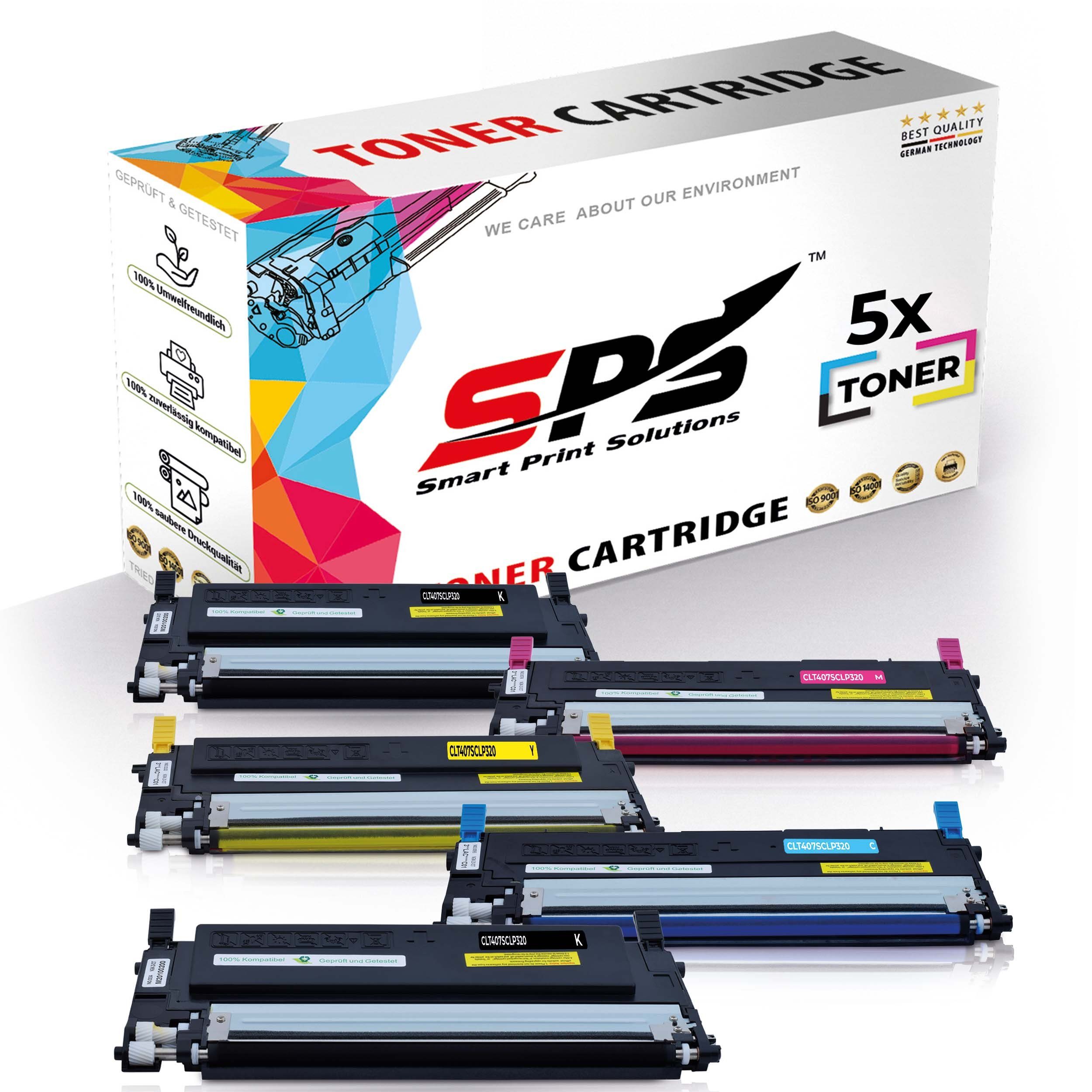 SPS Tonerkartusche Kompatibel für Samsung CLP-320 C407 CLT-C407S, (5er Pack)