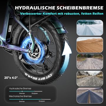 DOTMALL E-Bike Carbon-fiber Fat tire E-bike 20 Zoll Fafrees 48V 22.5AH Mountainbike