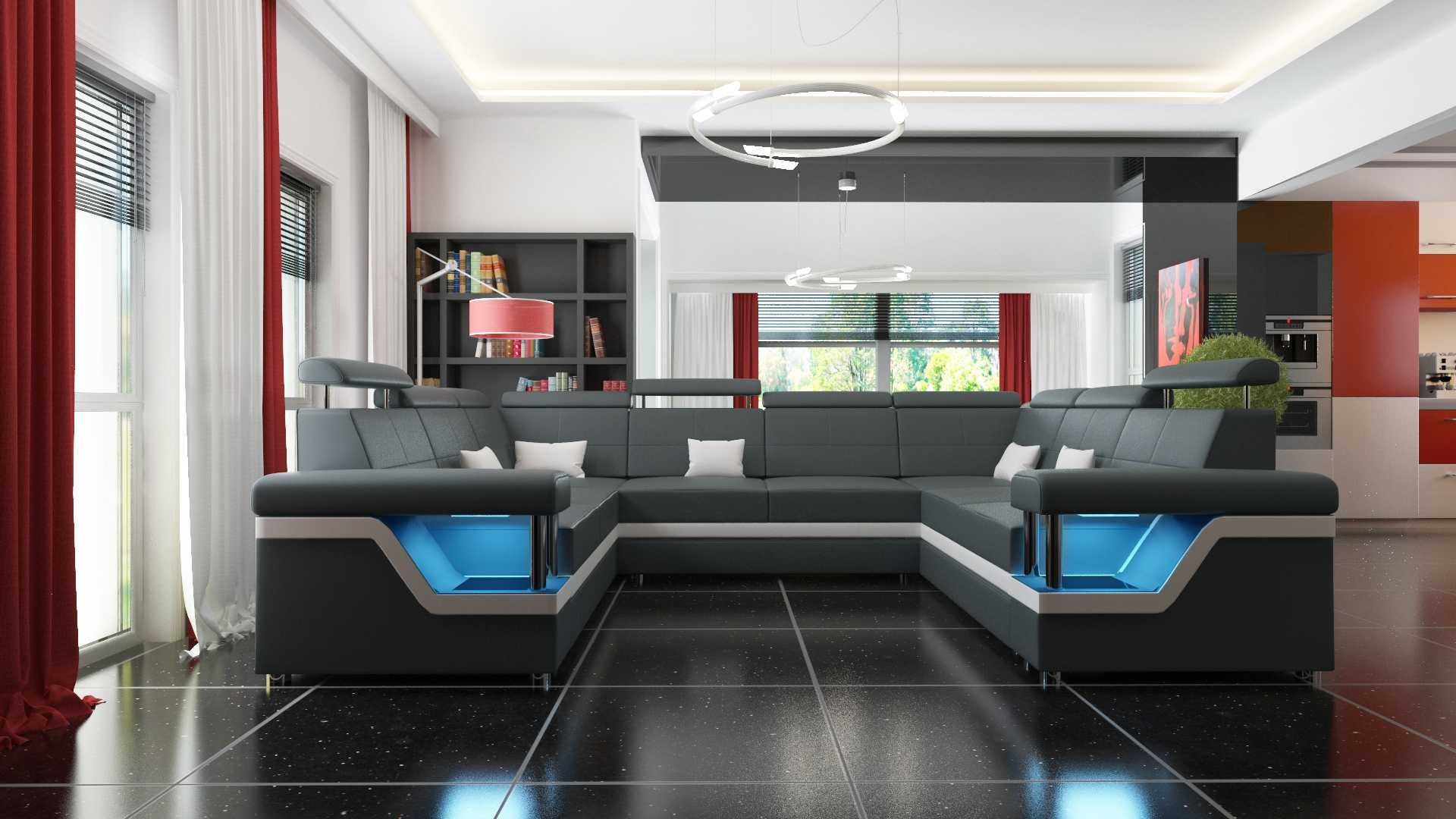 Xlmoebel Wohnlandschaft Ecksofa Hamburg U-Form mit hochwertigem Polster in zeitlosem Design, Hergestellt in Europa