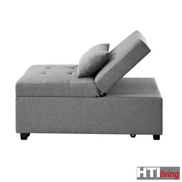 HTI-Living Relaxsessel Schlafsessel Magarete Grau (Stück, 1-St., 1 Sessel), Relaxsessel verstellbare Lehne Lendenkissen ausklappbar