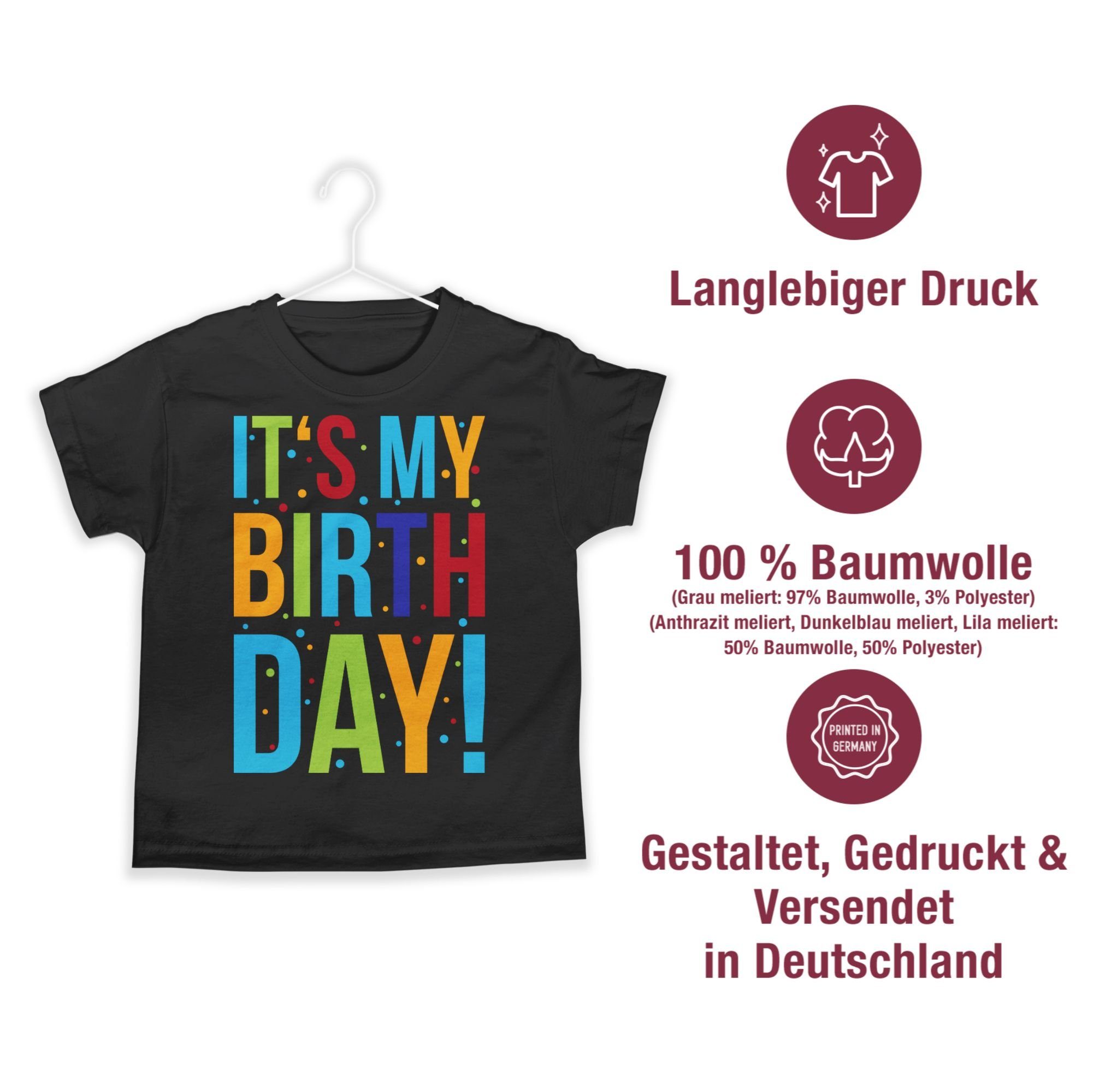 T-Shirt Geschenk Geburtstag Schwarz my Kinder 3 It's Shirtracer Birthday!