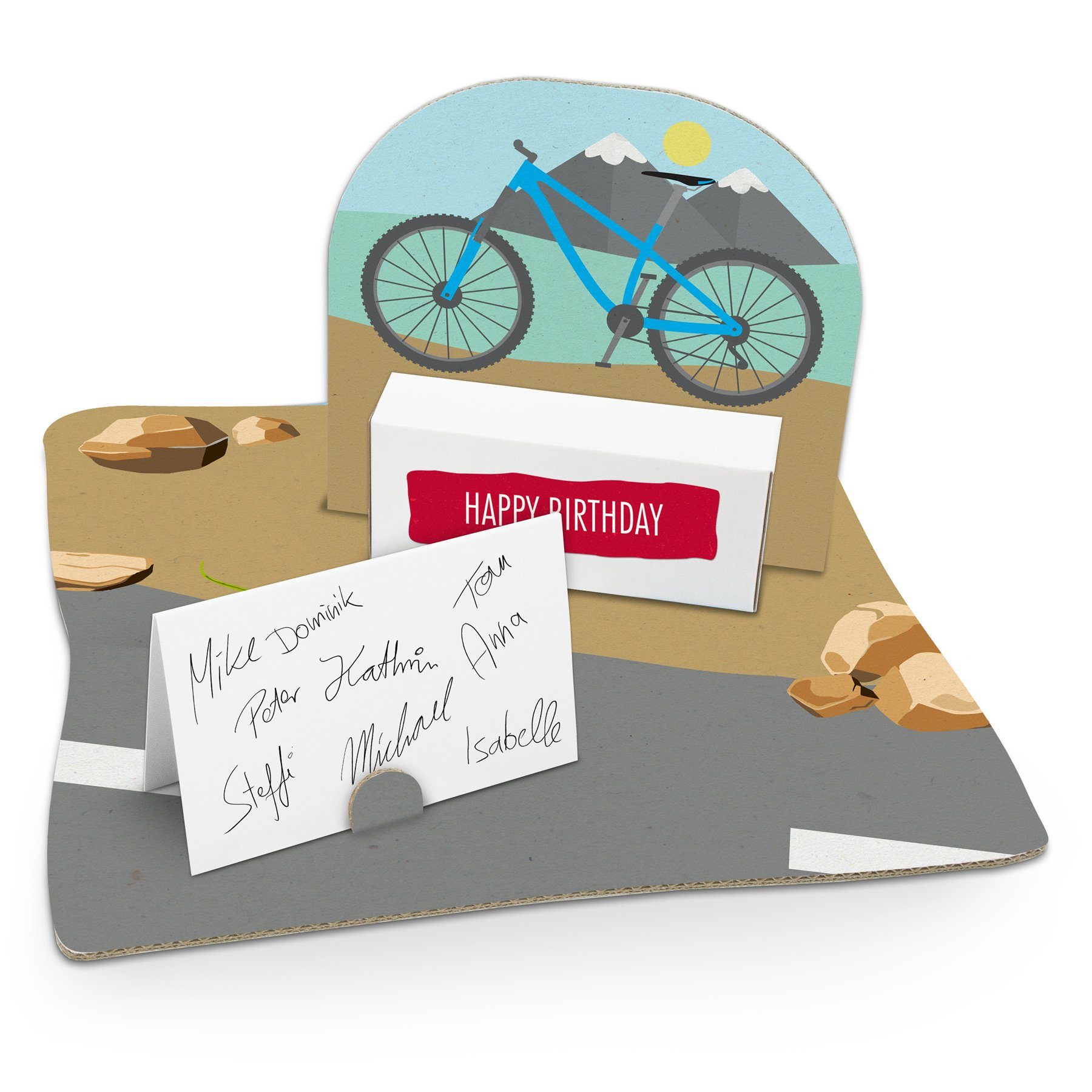 itenga Grußkarten (Motiv itenga modern Geldgeschenkverpackung Fahrrad Bodenplatt 59) mit