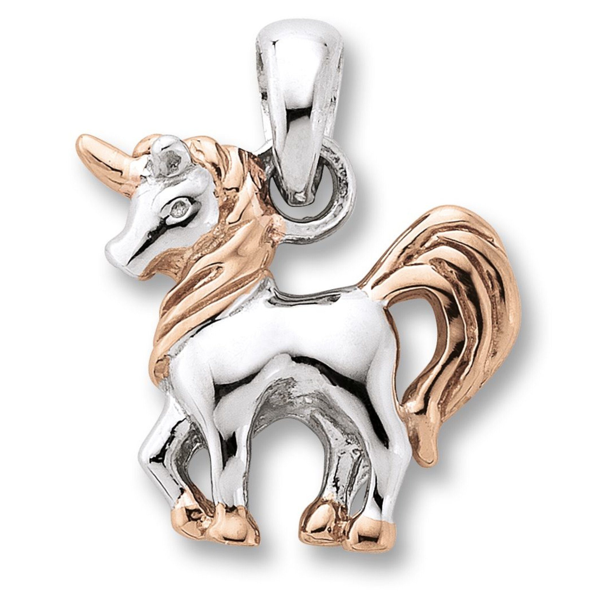 ONE Damen Anhänger Einhorn Kettenanhänger Schmuck Silber 925 Einhorn aus Silber, ELEMENT