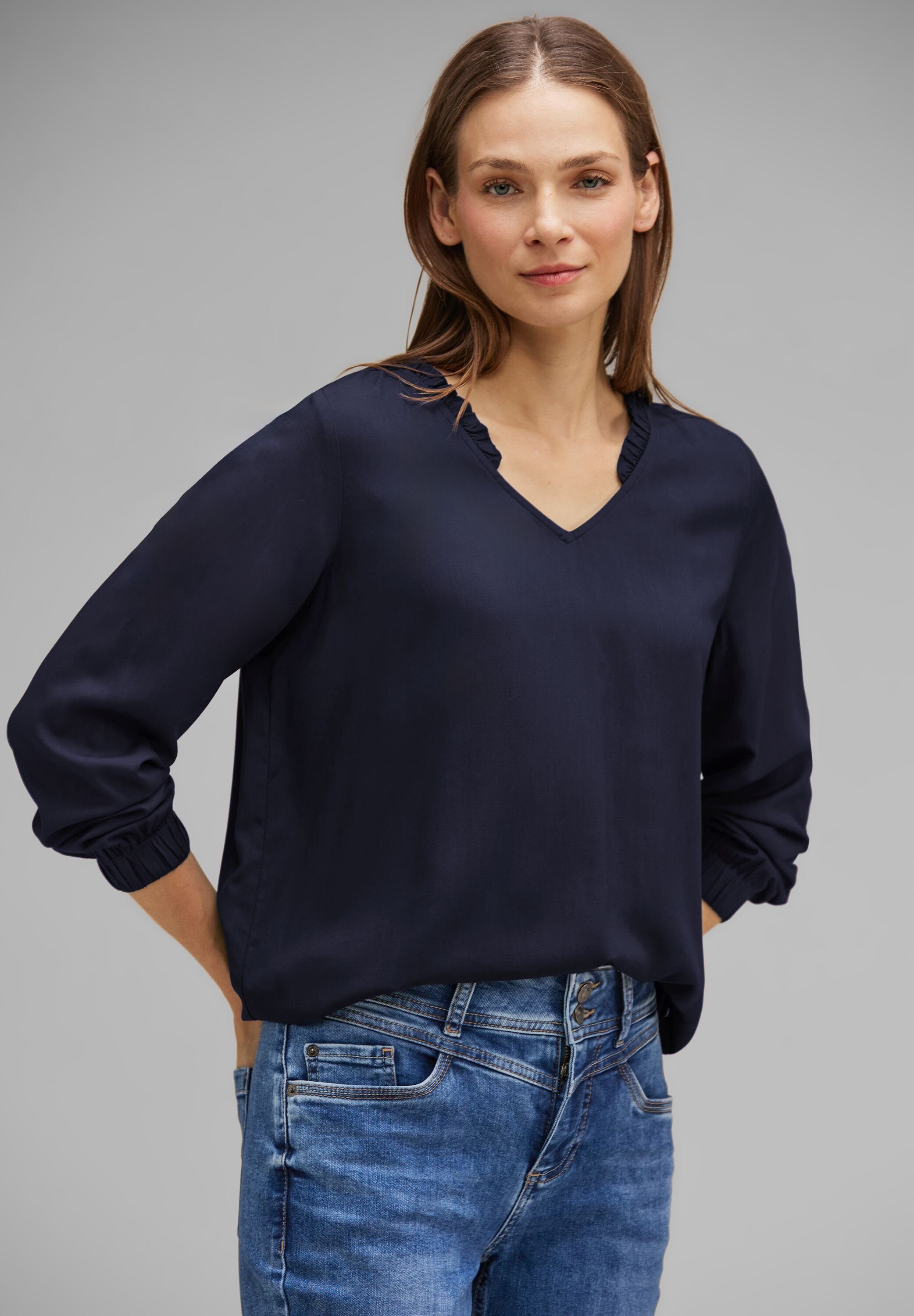 Blaue Street One Blusen für Damen online kaufen | OTTO | Rundhalsshirts
