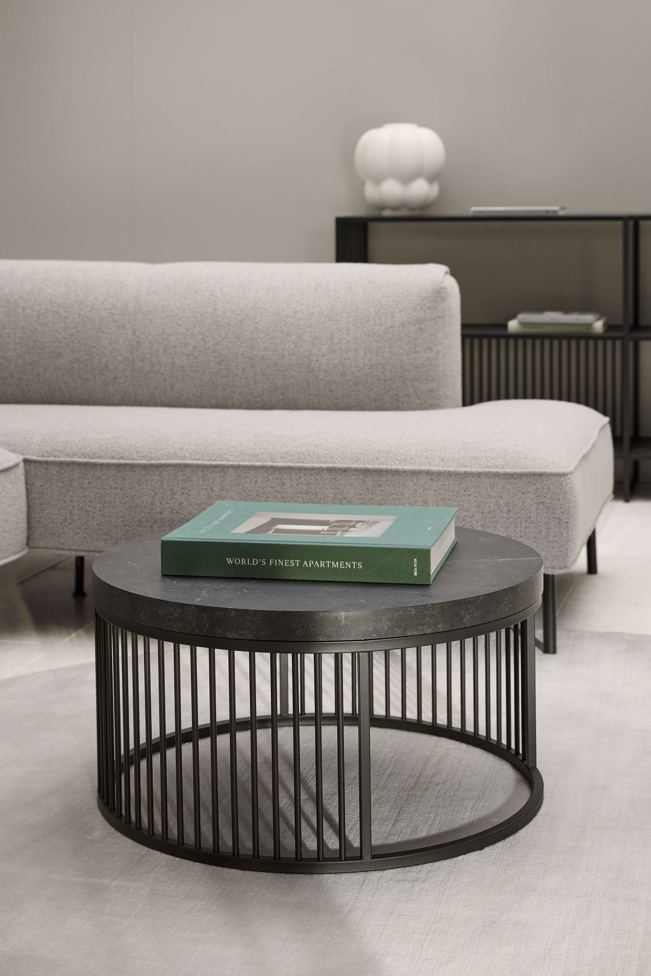 ACTONA GROUP Couchtisch Strington, Rund Sofatisch, Izmir matt schwarz rau M günstig online kaufen