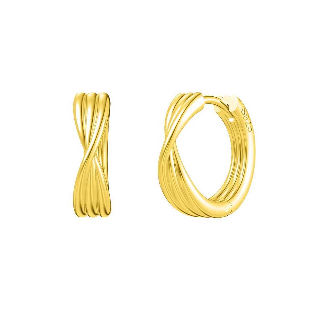 Suzan Gold Creolen-Set Twistia – Creolen aus 925 Silber mit überkreuztem De günstig online kaufen