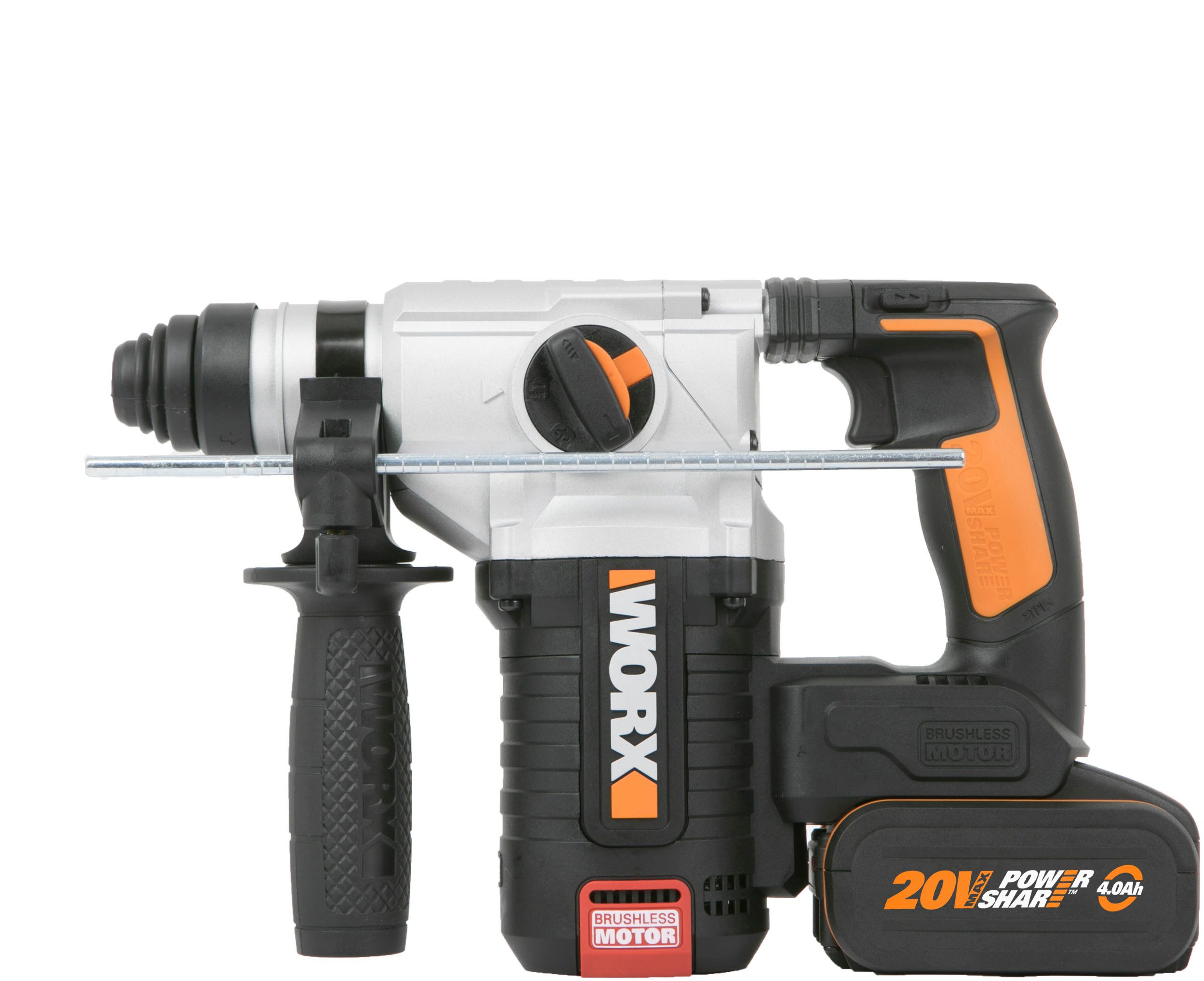 Worx Akku-Bohrhammer NITRO WX380, max. 1210 U/min, (Set), 3-IN-1, bürstenlo günstig online kaufen