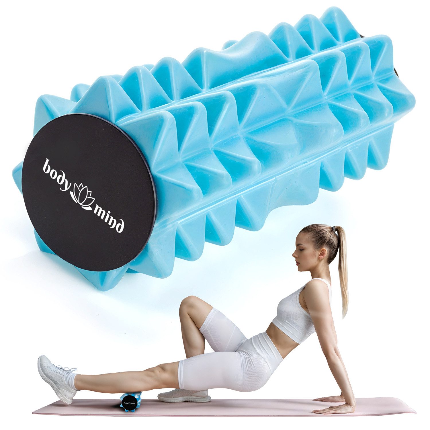 Body & Mind Faszienrolle Kompakte Massage-Rolle, für gezieltes Faszientraining, Ideal für Füße, Rücken, Beine & weitere Muskelgruppen, 15 x 6 cm