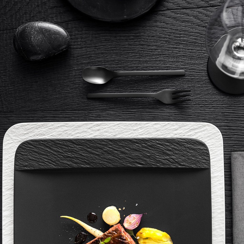 Villeroy & Boch Speiseteller Manufacture PlatteQuadrat, (1 St), Premium Porcelain, 1 Stck, mikrowellensicher,spülmaschinenfest, Made i