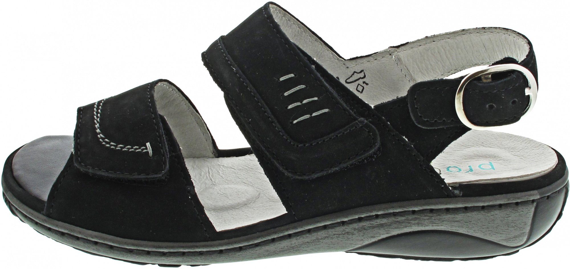 Sandalen Wechselfussbett WaldlÃ¤ufer Schuhe Schwarz Damen