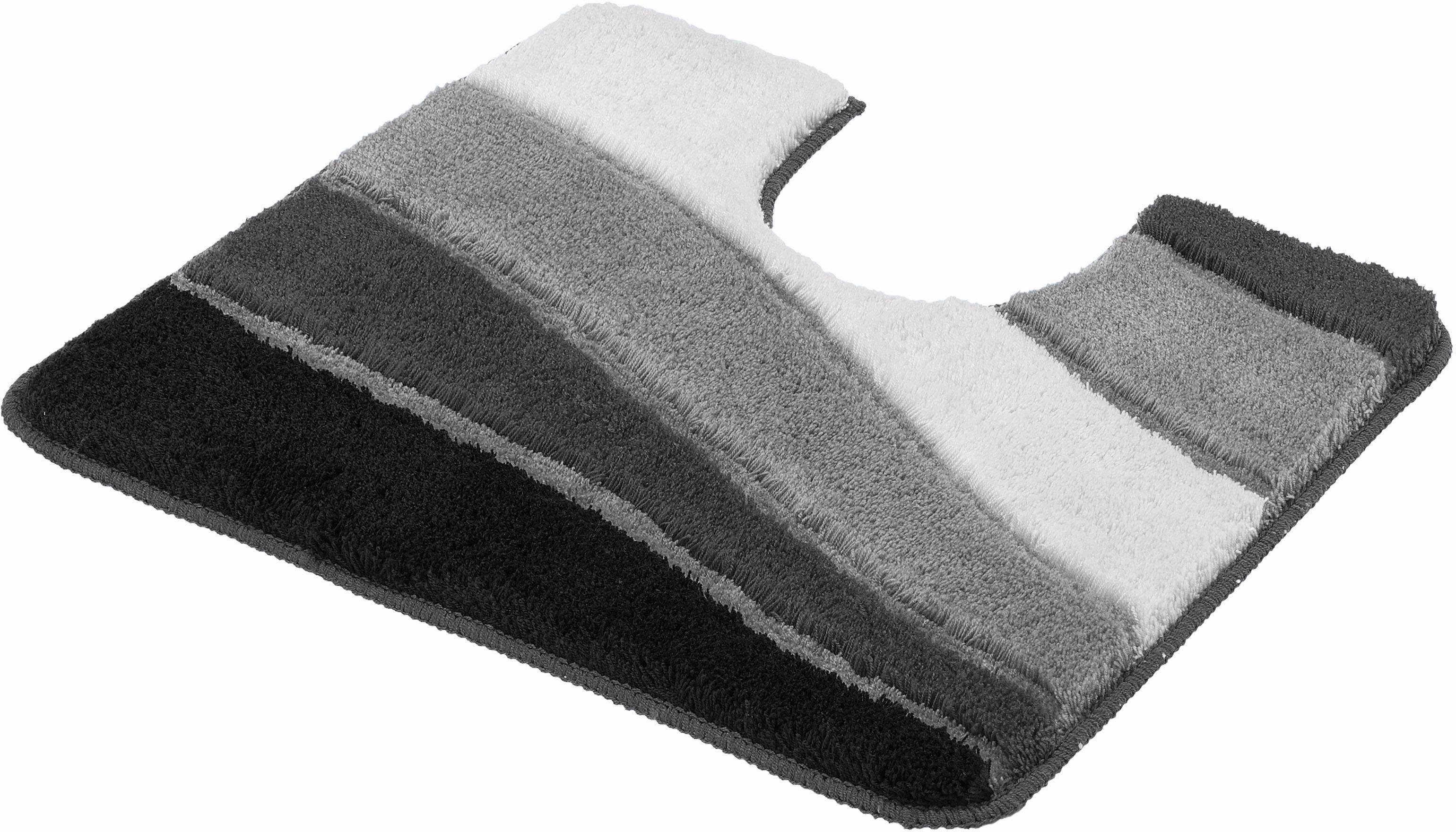 Kleine Wolke Badematte Ocean, Höhe 23 mm, rutschhemmend beschichtet, fußbodenheizungsgeeignet, Kunstfaser, rechteckig, Badteppich, Wellen Design, mit Farbverlauf, Hoch-Tief Effekt, waschbar