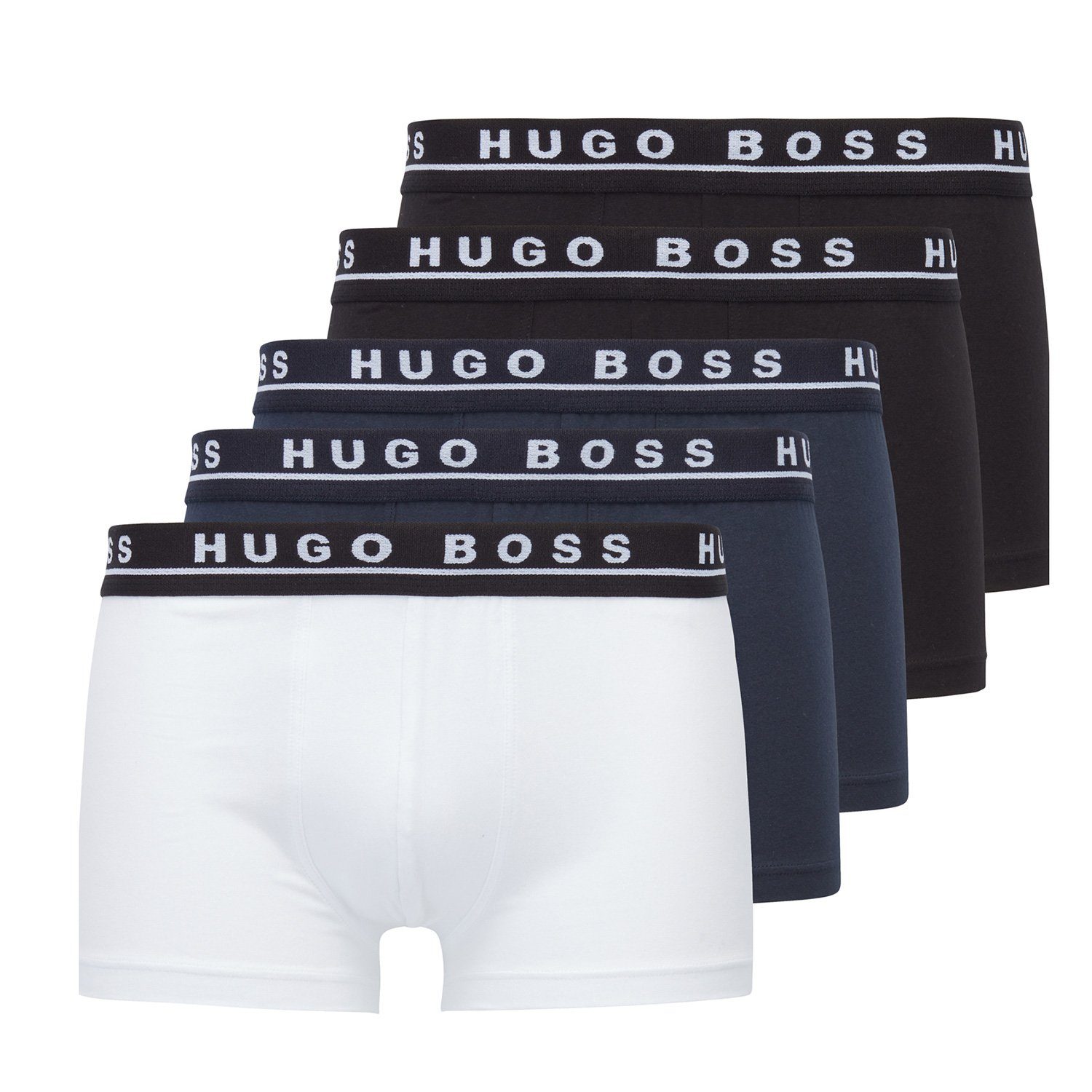 BOSS Boxer Cotton Stretch (Packung, 5-St., 5er-Pack) Herren Trunk Men Business kurzes Bein mit Logobund