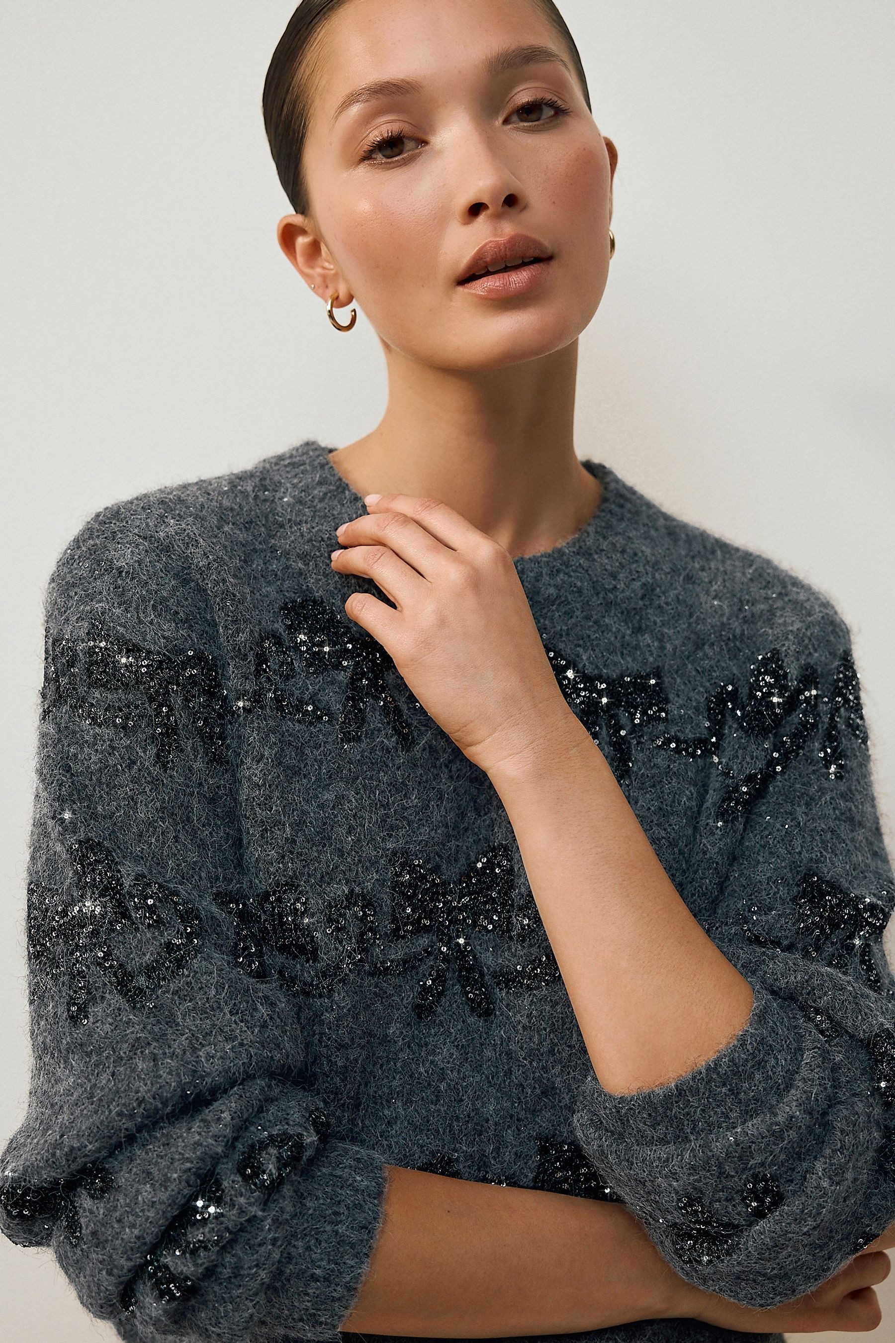 Next Strickjacke Langärmeliger Weihnachtspullover (1-tlg)