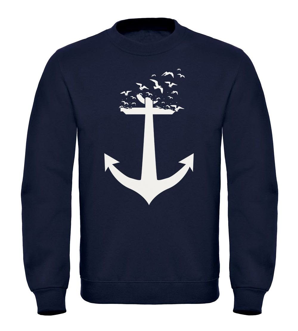 MoonWorks Hoodie Ausgefallenes Sweatshirt Herren Anker Vögel Birds II – Bild 2 von 2
