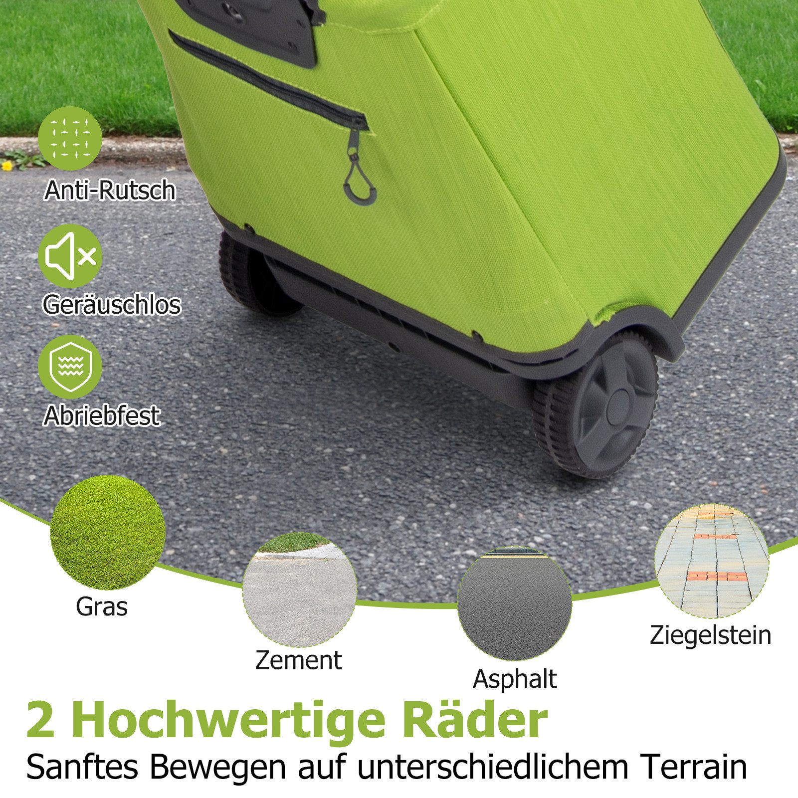 COSTWAY Einkaufstrolley, 50 l, klappbare Einkaufwagen, leicht stabil Aluminiumrahmen
