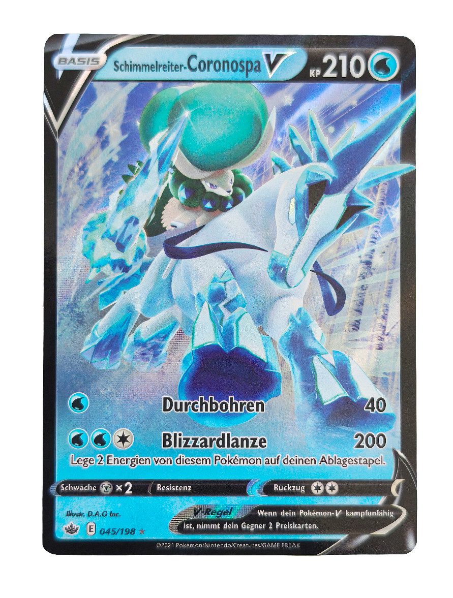 The Pokémon Company International Spiel Pokemon Karte Schimmelreiter-Coronospa V 045/198 Ultra Rare