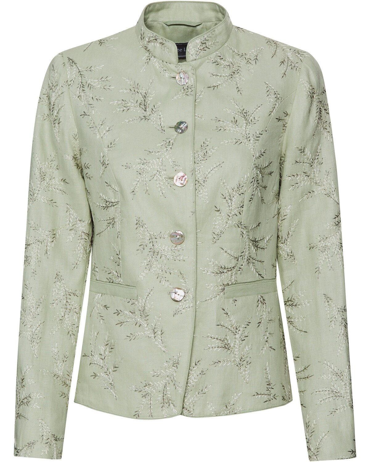 White Label Jackenblazer Leinen-Stehkragenjacke