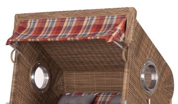 deVries PURE® Strandkorb Cliff XL SUN - PE griseum - Dessin 429, BxTxH: 130x80x160 cm, Dreiviertellieger, Ostsee-Strandkorb