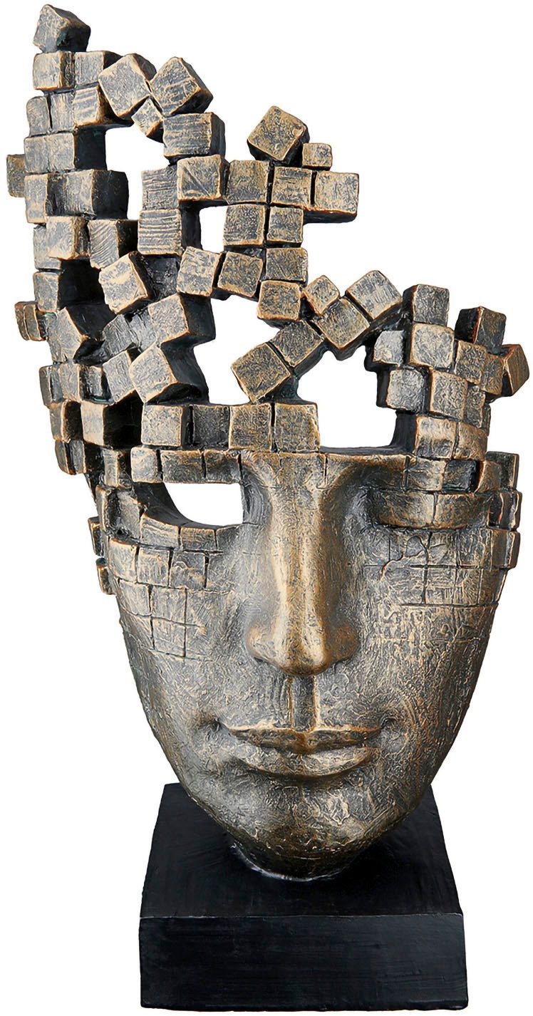 Casablanca by Gilde Dekofigur Skulptur "Male Mask" (1 St), Stilisiertes Gesicht mit Antikfinish, Wohnzimmer
