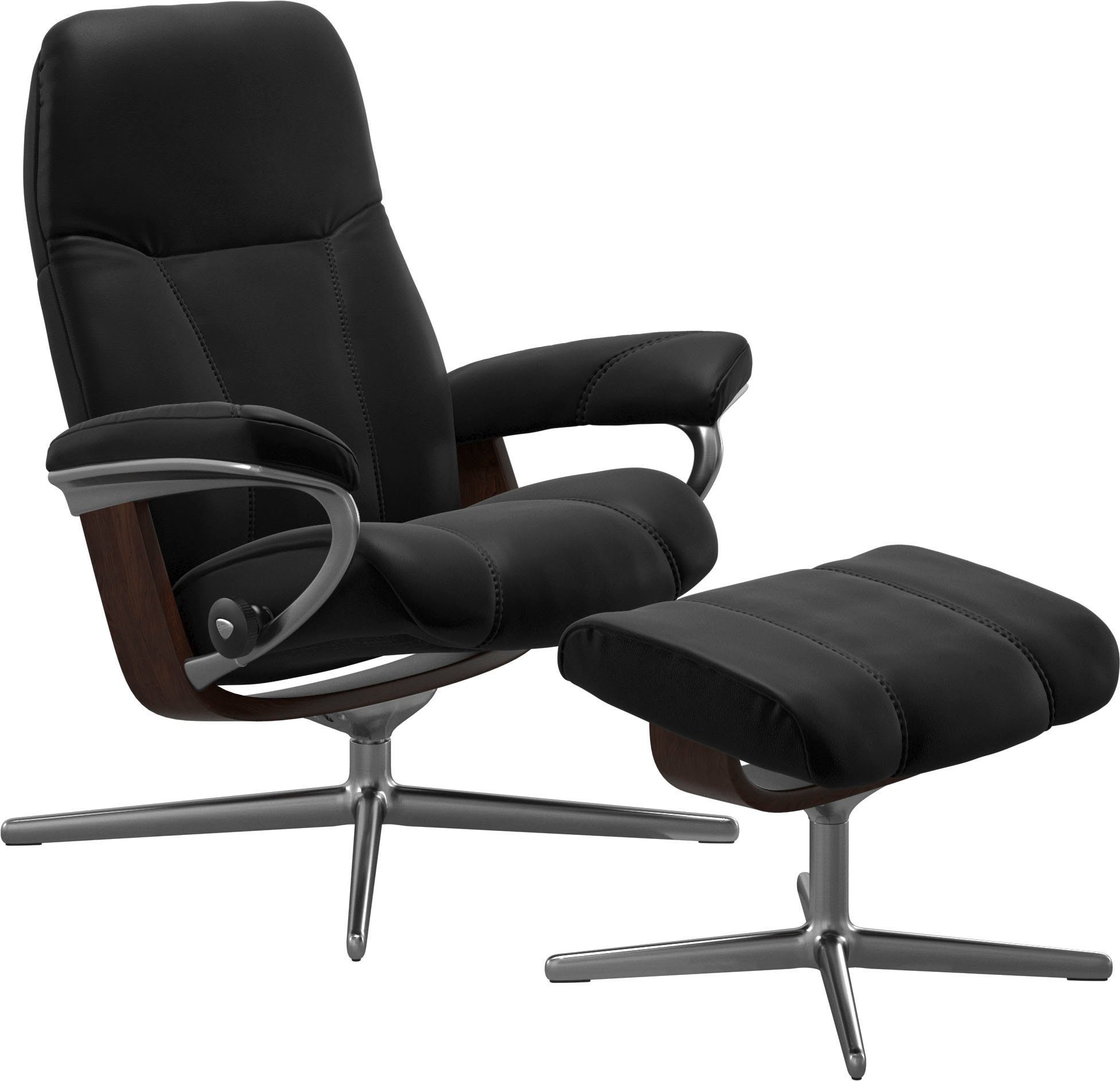 Stressless® Relaxsessel Consul, mit Cross Base, Größe S, M & L, Holzakzent Braun