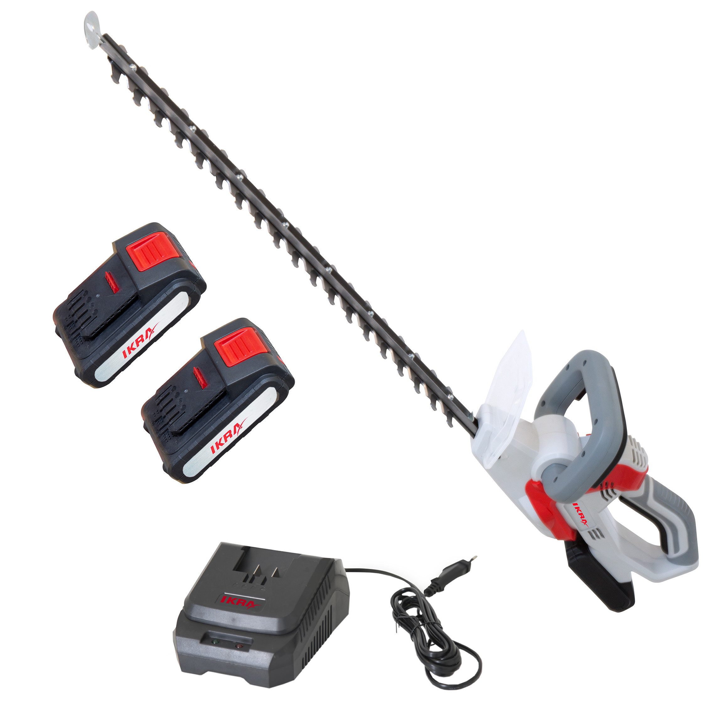 ikra GmbH Akku-Heckenschere IAHS 20-1, 20 V, Lasergeschliffene Messer, 2. Akku (2,5 Ah) & Schnelllader