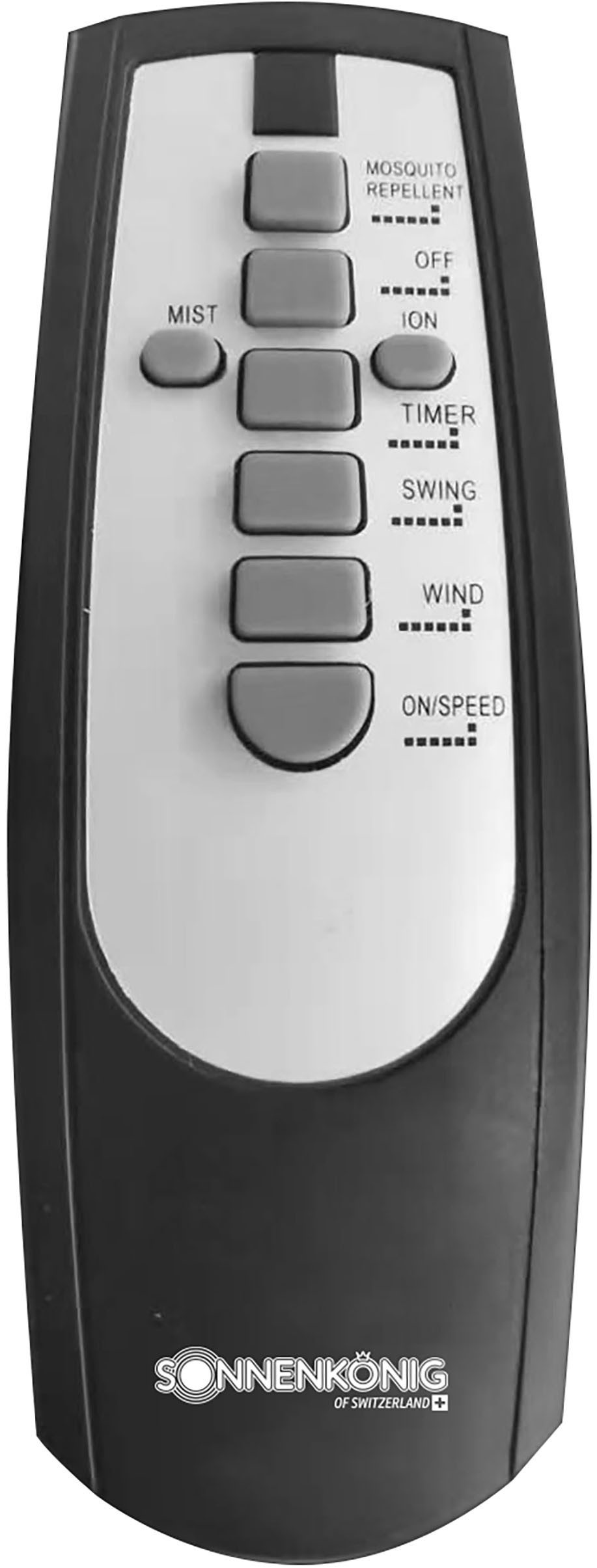 Sonnenkönig Standventilator Air Fresh 5, Leistung 100W, 3 Ventilationsstufen, 9h Timer, LED-Display, Fernbedienung, energiesparsam, Moskito-Abwehrfunktion