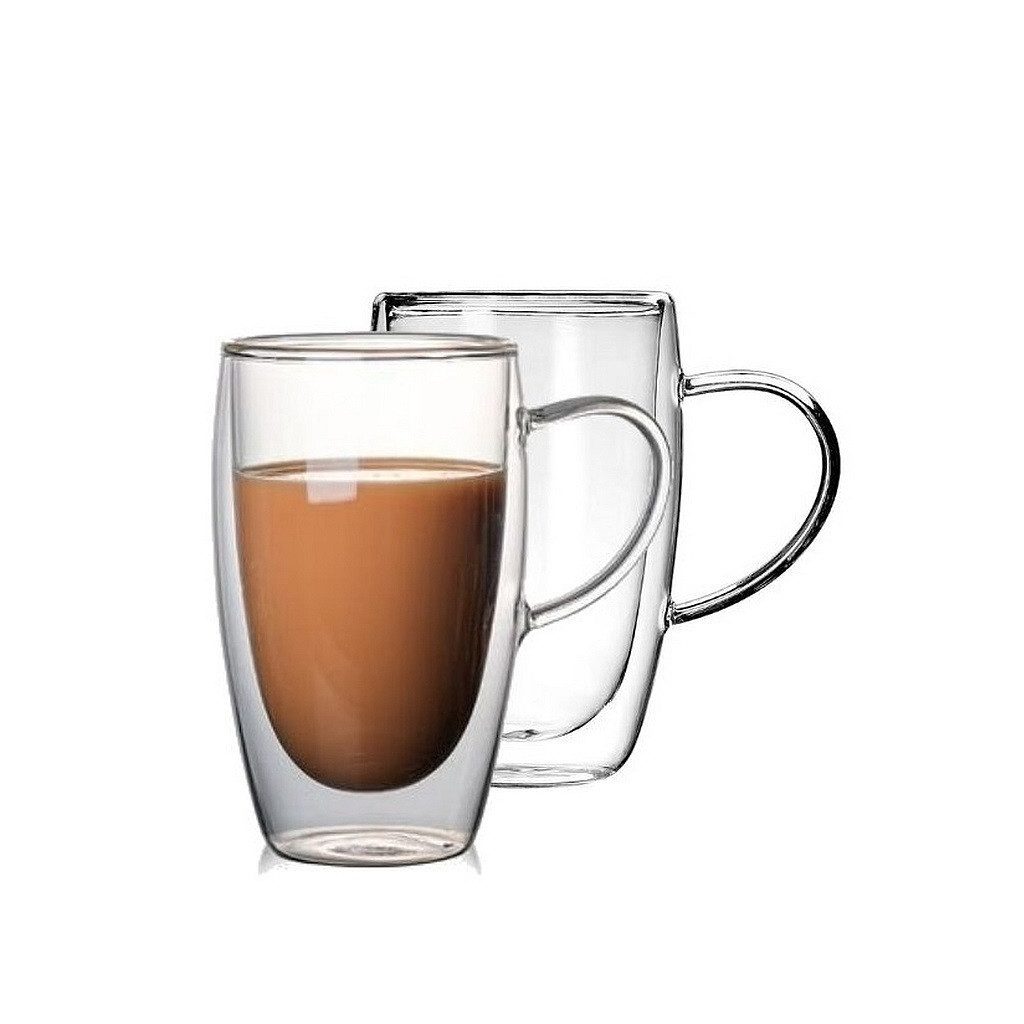 Thermotasse Kaffee Milchkaffee Latte Macchiato Gläser Tassen doppelwandig 450ml