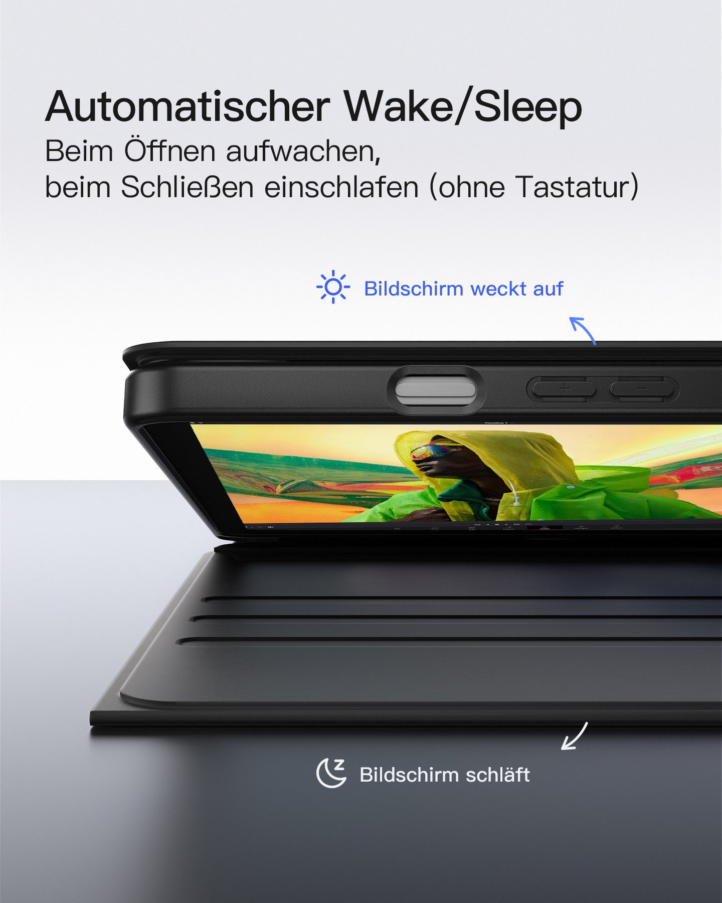 Inateck Hülle mit Tastatur für Samsung Galaxy Tab А9+/A9 Plus 11Zoll 2023 Tablet-Tastatur (Abnehmbare, Rundum-Schutz)