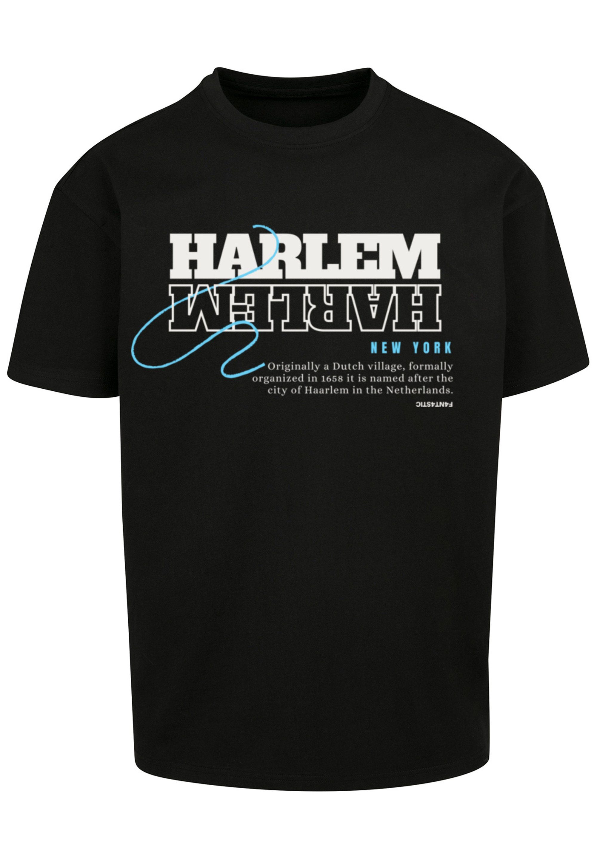 OVERSIZE TEE schwarz T-Shirt F4NT4STIC Harlem Print