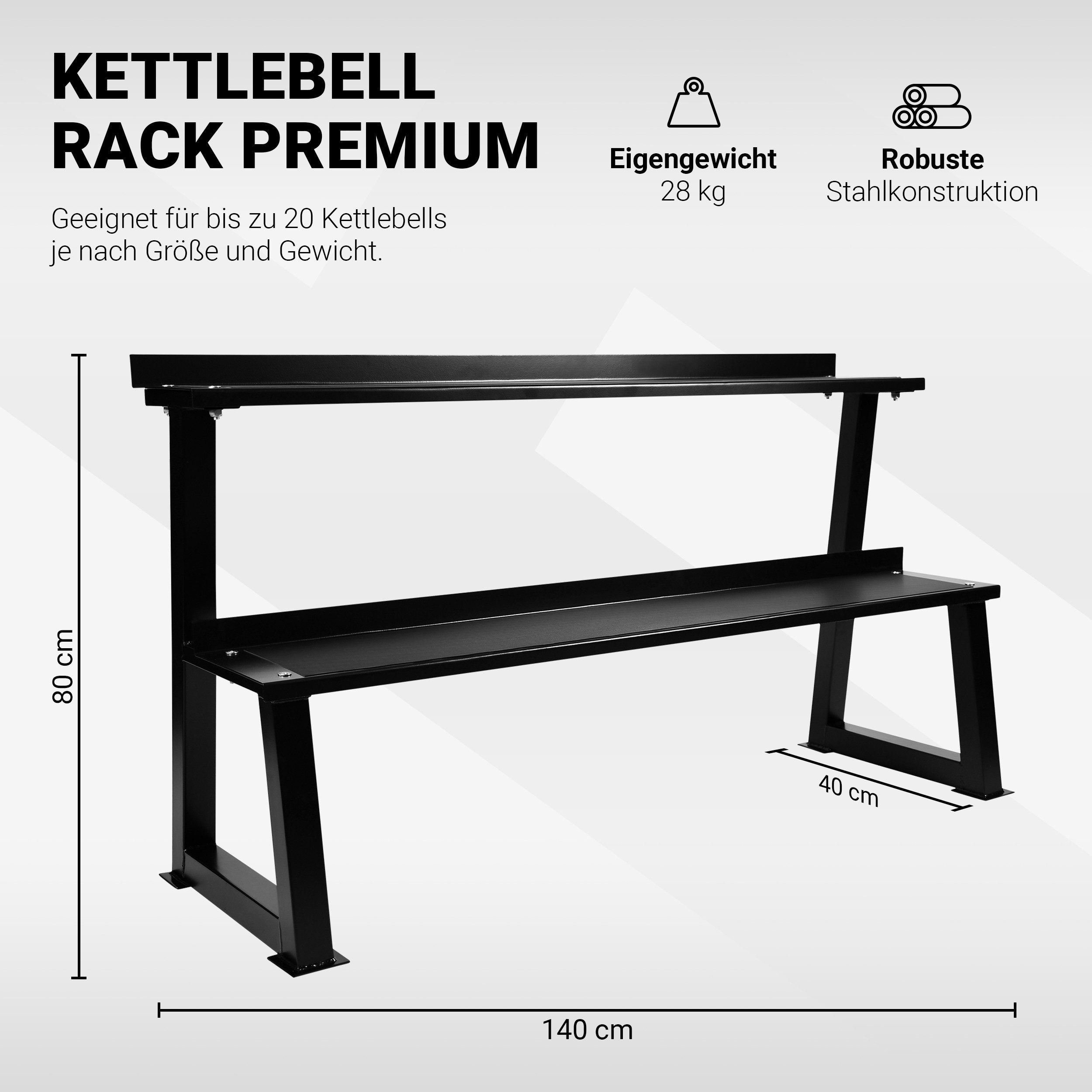 MSports® Kettlebell MSPORTS Kettlebell Rack I 2 Ebenen - für 14 Kugelhantel