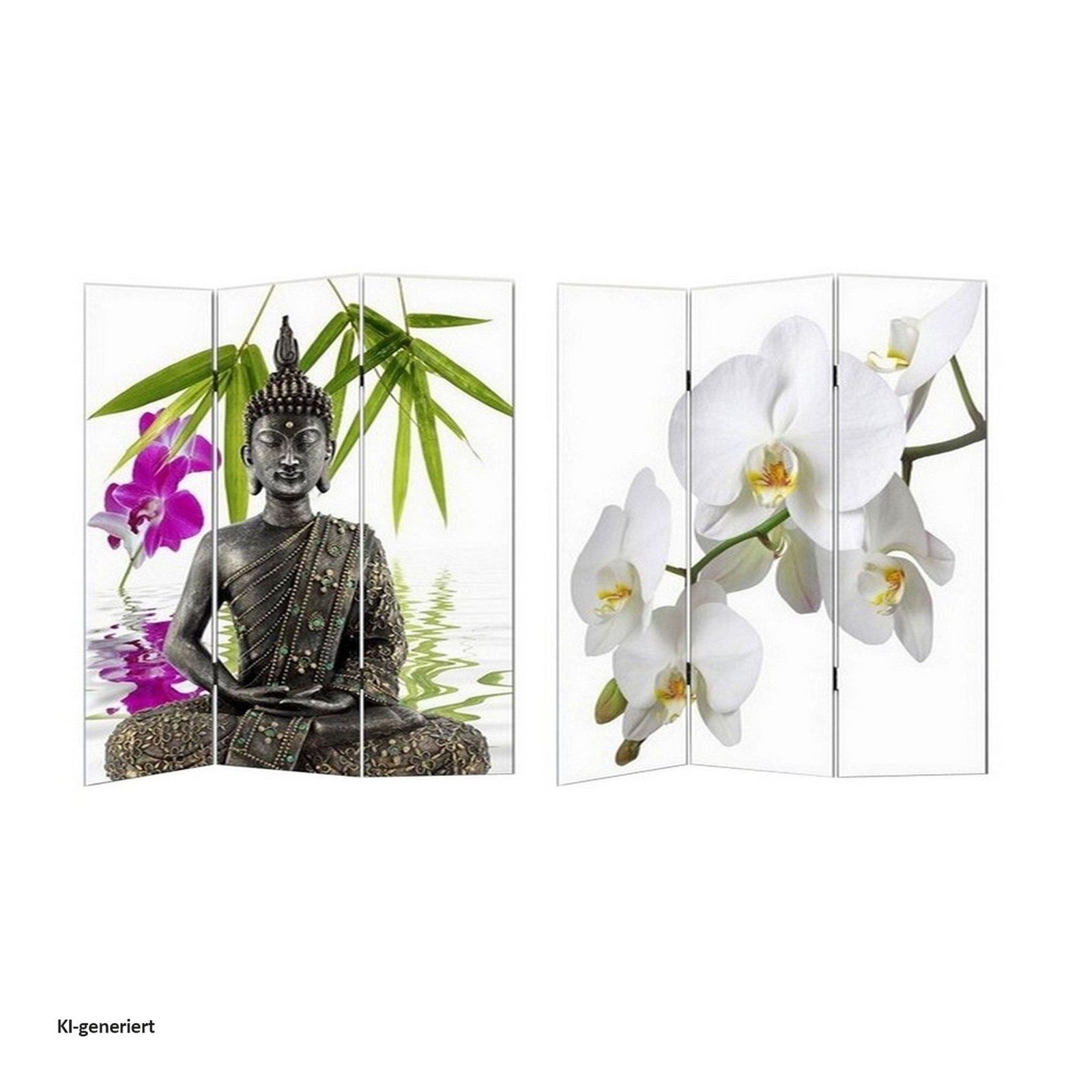 HTI-Line Paravent Paravent Buddha (Stück, 1 St., 1 Paravent), Raumteiler Sichtschutz Trennwand