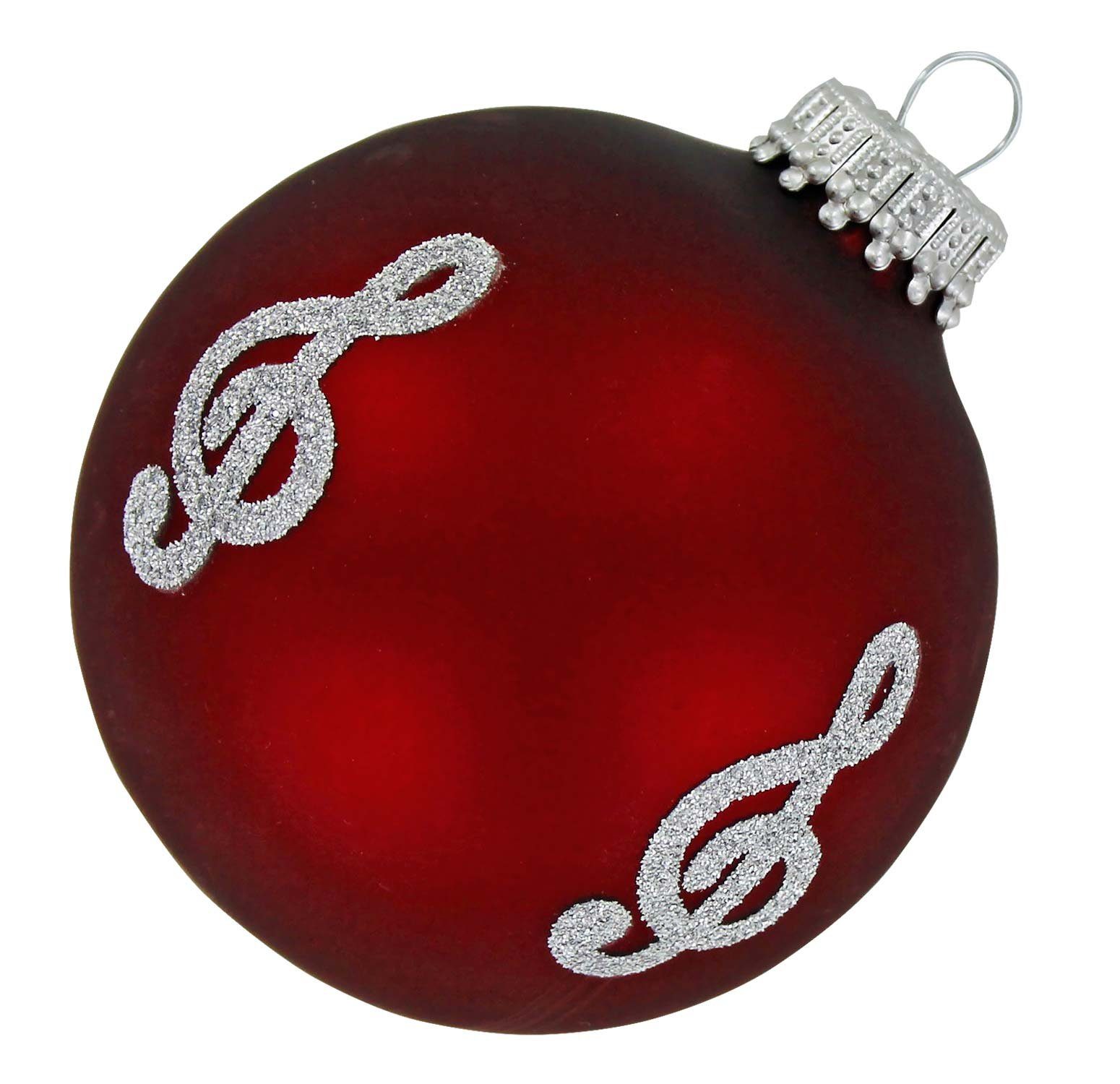 für Weihnachtsbaumkugel mugesh 5er-Set Weihnachtskugeln "Violinschlüssel" Musiker bordeauxrot,