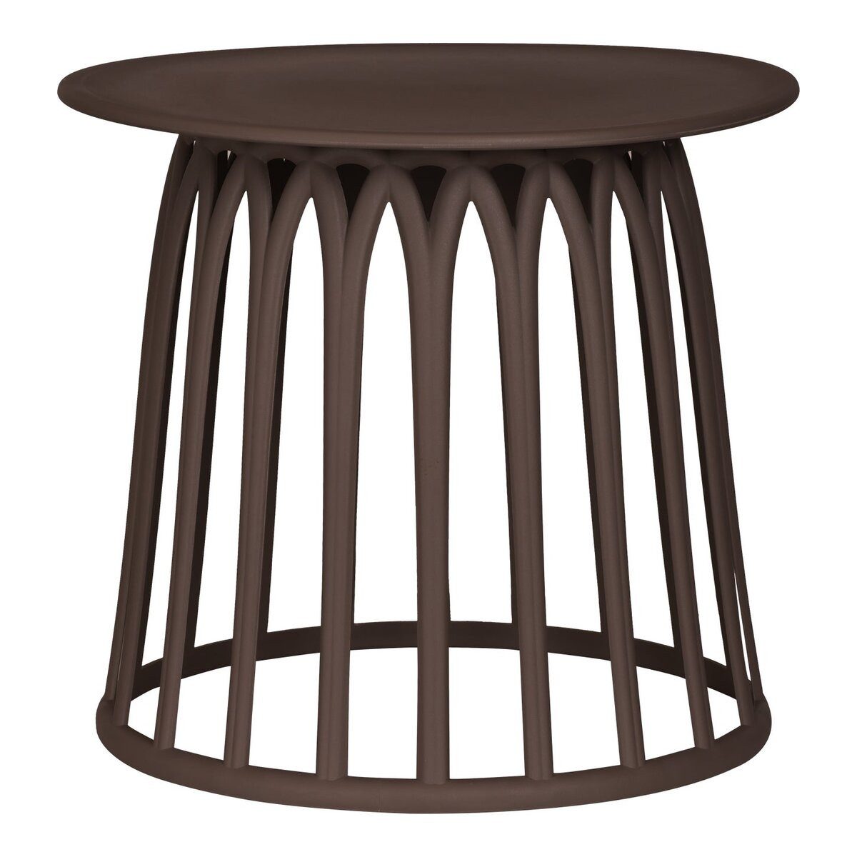 WOOOD Beistelltisch 2er-Set Boy - Kunststoff Lila / Braun, Ø 50 cm (2-tlg. Set), Geeignet für In- & Outdoor, leichter Beistelltisch