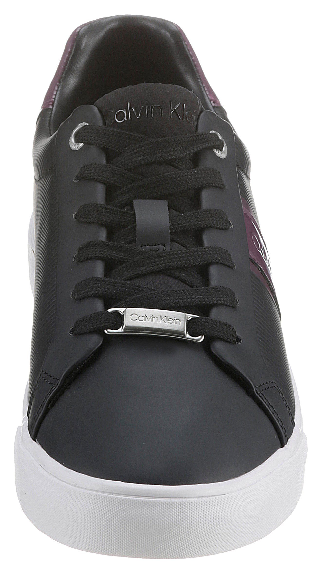 PROFILE Calvin Sneaker monochromem LOW UP VULC in lila schwarz LACE Look Klein