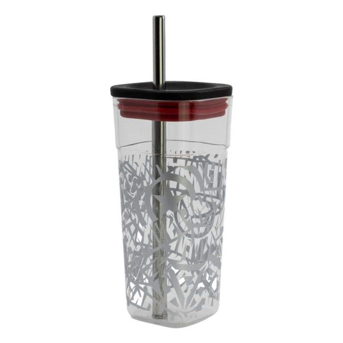 MARVEL Becher Marvel Avengers Trinkbecher mit Edelstahl Trinkhalm 540 ml, Kunststoff
