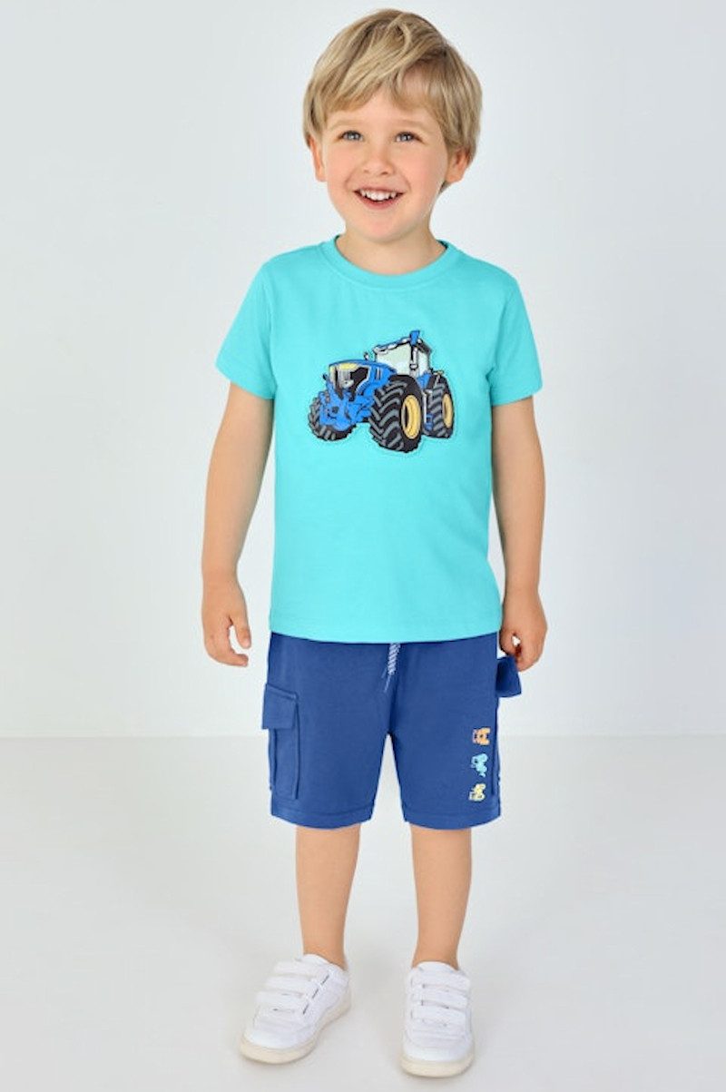 Blue Seven Sweatshorts Blue Seven Jungen kurze Hose Shorts Traktor Cargotaschen ocean blau (1-tlg., kein Set)