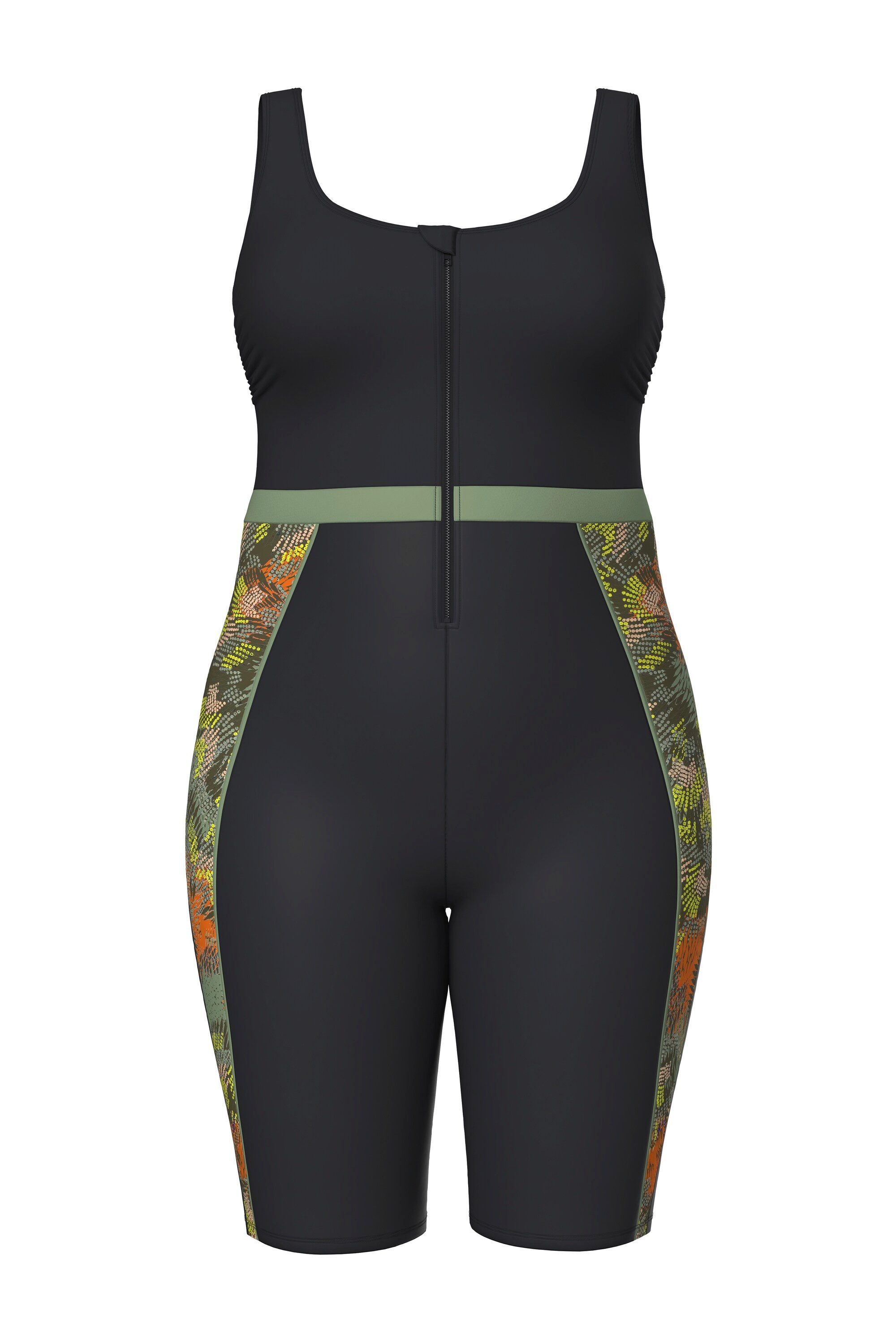 Ulla Popken Badeanzug Badeanzug langes Bein ohne Softcups recycelt