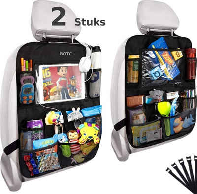 BOTC Rücksitzorganizer Autositz-Aufbewahrungstasche mit mehreren Fächern (Autositzschutz, Waterproof Car Seat Back Seat Organizer), Autositz-Rückenlehnenschutz für Kinder mit 10-Zoll-iPad/Tablet-Tasche