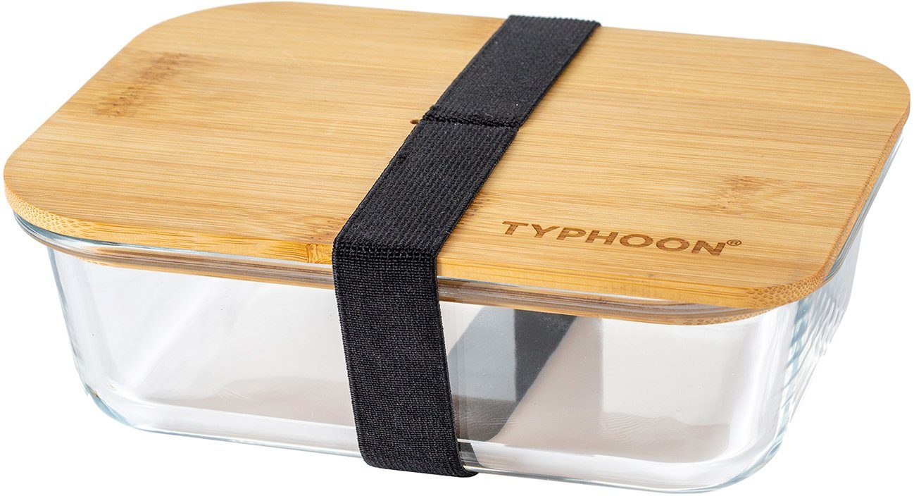 Typhoon Lunchbox »PURE«, Bambus, Borosilikatglas, (1-tlg), mit Holzdeckel,  spülmaschinengeeignet, 1000 ml