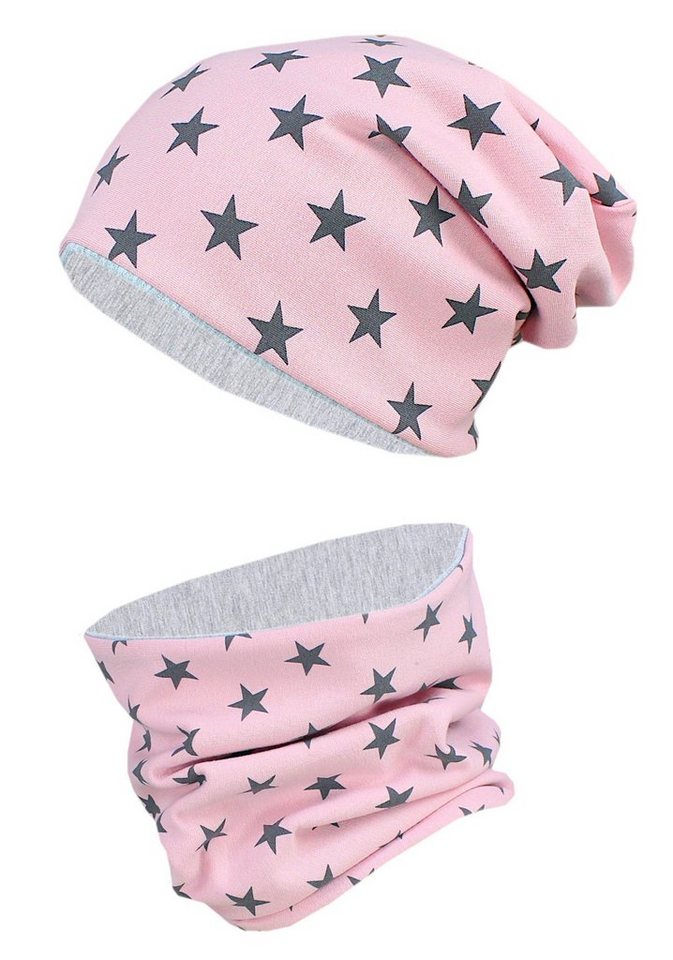 TupTam Beanie TupTam Unisex Kinder Beanie Mütze Schlauchschal Set
