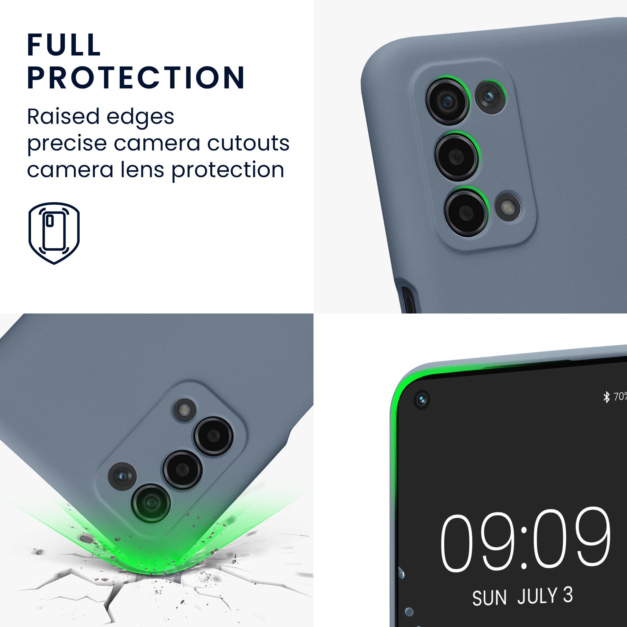 kwmobile Handyhülle Slim Case für Oppo A74 (5G) / A54 (5G), Hülle Silikon Handy - Handyhülle gummiert